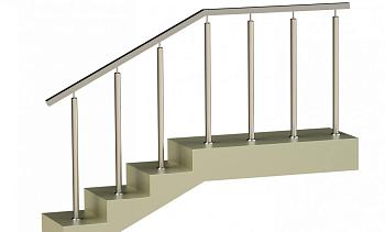 Ограждения с квадратным поручнем со стойками в каждую ступень без ригелей в Санкт-Петербурге. Готовые проекты ПерилаГлавСнаб