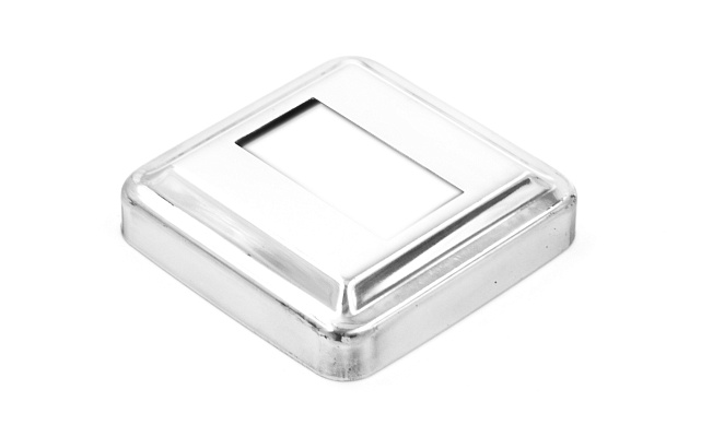 Низ стойки под трубу 40х20 мм, 66х66х0.6, высота 16 мм, полированный (AISI 304) k385-3 Низ стойки под трубу 40х20 мм, 66х66х0.6, высота 16 мм, полированный (AISI 304) k385-3