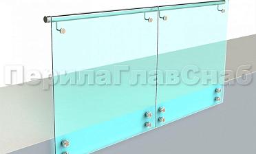 Ограждение с поручнем на выносе на точечном креплении купить в Санкт-Петербурге