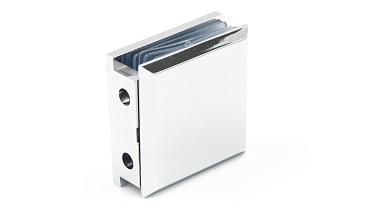 Коннектор для душевой  стена-стекло 45х45 мм, 90°, с двумя отверстиями, цинк, полированный t731 PZn купить в Санкт-Петербурге