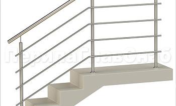 Четыре ригеля на сварке, круглый поручень и круглые стойки для крыльца в Санкт-Петербурге. Готовые проекты ПерилаГлавСнаб