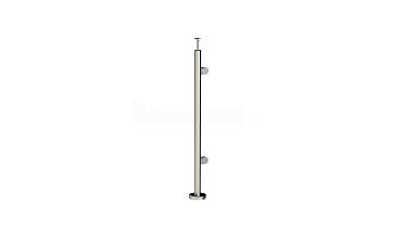 Стойка круглая Ø38.1: 2 штамп. зажимных стеклодержателя, полированная, высота 950 мм (AISI 201) k726-R купить в Санкт-Петербурге Стойка круглая Ø38.1: 2 штамп. зажимных стеклодержателя, полированная, высота 950 мм (AISI 201) k726-R купить в Санкт-Петербурге