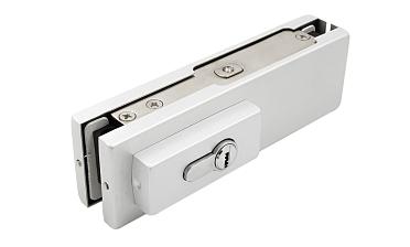 Замок для стеклянной двери угловой с круглым ригелем комплект, под алюминий t150 AL купить в Санкт-Петербурге