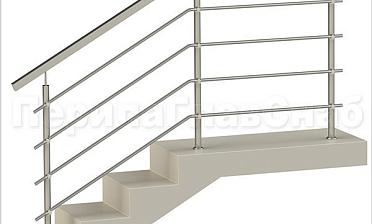 Четыре ригеля на держателях, квадратный поручень и круглые стойки купить в Санкт-Петербурге