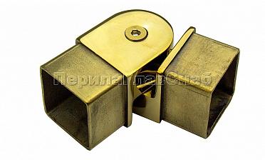 Поворот поручня 40х40 мм, регулируемый, полированный, под золото (AISI 304) Фk366-88 купить в Санкт-Петербурге