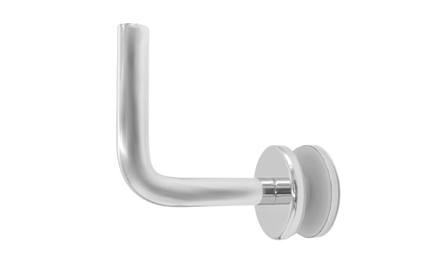 Держатель поручня к стеклу, вынос 60х70, Ø43х5 мм для стекла 10-12мм, (AISI 304) k008-5 Держатель поручня к стеклу, вынос 60х70, Ø43х5 мм для стекла 10-12мм, (AISI 304) k008-5