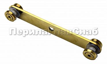 Стеклодержатель пластинчатый 3хМ8, по центрам 170х5 мм, полированный, шайбы 5 мм литые, под стекло 6-12 мм, (AISI 304), под золото Фk023-88 купить в Санкт-Петербурге