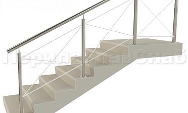 Ограждения из нержавейки. Заполнение из тросиков (нестандартная конфигурация) для крыльца купить в Санкт-Петербурге