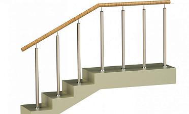 Ограждения со стойками в каждую ступень с пластиковым поручнем без ригелей купить в Санкт-Петербурге
