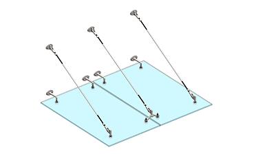 Комплект фурнитуры для козырька 1500х1800 (на вантах/тягах) k671-15-18 купить в Санкт-Петербурге