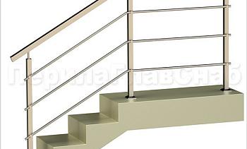 Три ригеля на держателях, квадратные поручень и стойки в Санкт-Петербурге. Готовые проекты ПерилаГлавСнаб