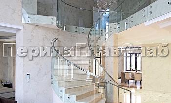 Стеклянные ограждения винтовой лестницы и баллюстрады в Санкт-Петербурге. Готовые проекты ПерилаГлавСнаб