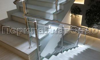 Нержавеющие перила и ограждения со стеклом и подсветкой в Санкт-Петербурге. Готовые проекты ПерилаГлавСнаб