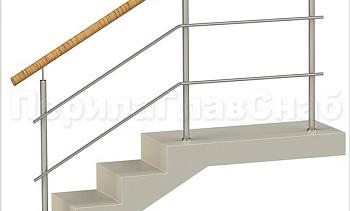 Два ригеля на сварке, круглый пластиковый поручень и круглые стойки в Санкт-Петербурге. Готовые проекты ПерилаГлавСнаб