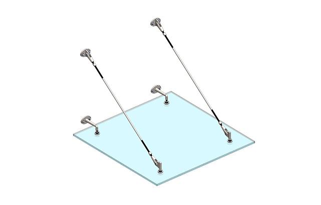 Комплект фурнитуры для козырька 1200х1200 (на вантах/тягах) k671-12-12