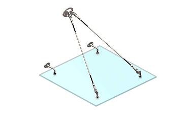 Комплект фурнитуры для козырька с двойным кронштейном стена-тяга 1200х1200 (на вантах/тягах) k671-12-12-2 купить в Санкт-Петербурге