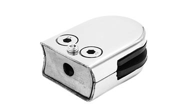 Стеклодержатель штампованный под стекло 8мм (4+4 мм), под стойку Ø38.1 мм 40х22х54, полированный (AISI 304) k538-2 купить в Санкт-Петербурге