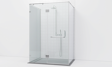 Комплект фурнитуры для душевой перегородки возле стены с дверью и глухими стеклами t571-1 купить в Санкт-Петербурге