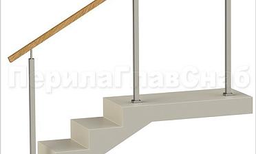 Нержавеющие ограждения без ригелей с квадратным деревянным поручнем и квадратными стойками купить в Санкт-Петербурге