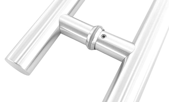 Ручка для стеклянной двери рейлинг двухсторонняя для стекла 8-12 мм, 32х425х600 мм, шлифованная t633-600 SSS 2