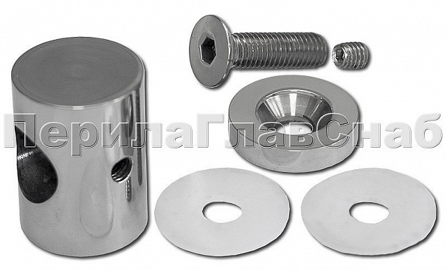 Ригеледержатель на стекло 8 мм, Ø16 мм, полированный, литой (AISI 304) k019 2