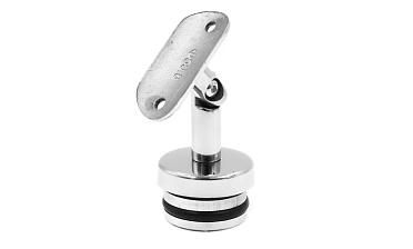 Наконечник палец с алюминиевой системой фиксации на стойке Ø42.4х1.5 мм, регулируемым ложементом под поручень Ø50.8 мм, полированный, литой, нержавеющий AISI 304 k206 купить в Санкт-Петербурге