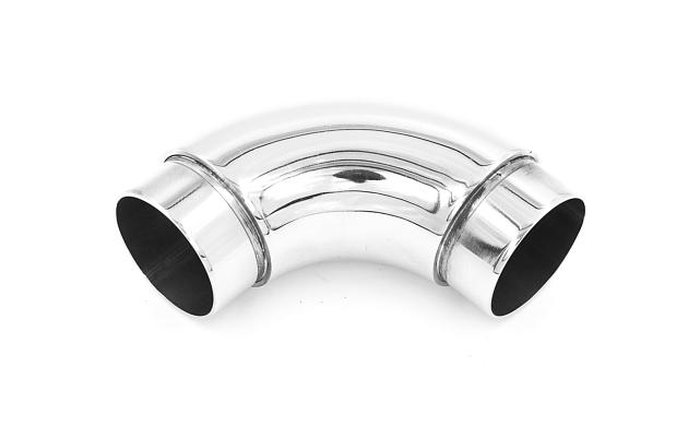 Отвод поручня под Ø38.1х110х1.5 мм, 90°, литой, полированный 600 Grit, с двумя установочными кольцами, (AISI 316) k059-4