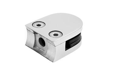 Стеклодержатель литой под стекло 8 мм (4+4 мм), под стойку Ø38.1 мм, (40х22х49), полированный AISI 316 k001-5 купить в Санкт-Петербурге