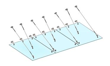 Комплект фурнитуры для козырька 1800х3700 (на вантах/тягах) k671-18-37 купить в Санкт-Петербурге
