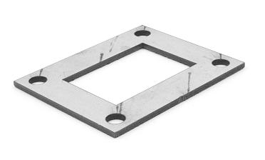 Фланец прямоугольный нержавеющий 100х80 (под трубу 40x60) Ф-0533 купить в Санкт-Петербурге