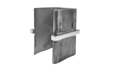 Соединитель для поручня 40х40 мм с пазом, полированный (AISI 304) Фk545-2 купить в Санкт-Петербурге