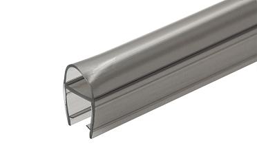 Уплотнитель для стекла 8мм, полупрозрачный черный, дверь-стекло 2,2 м t212-2 BL купить в Санкт-Петербурге