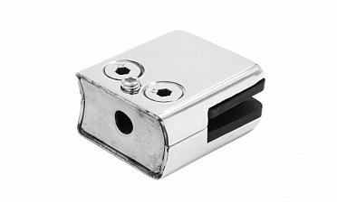 Стеклодержатель штампованный  под стекло 8 мм (4+4 мм), квадратный, под стойку Ø38.1 мм (40х24х48), полированный (AISI 304) k351 купить в Санкт-Петербурге