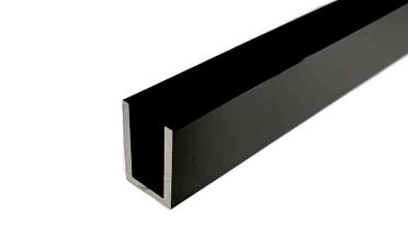 П-образный профиль 19x13, L=2200, под стекло 8 мм, алюминий анодированный в черный глянцевый t756 AND BL купить в Санкт-Петербурге