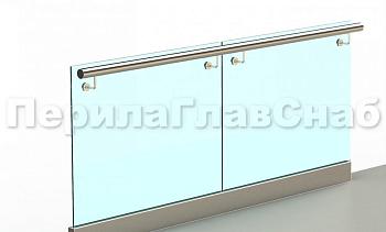 Ограждение с поручнем на выносе в зажимном профиле в Санкт-Петербурге. Готовые проекты ПерилаГлавСнаб