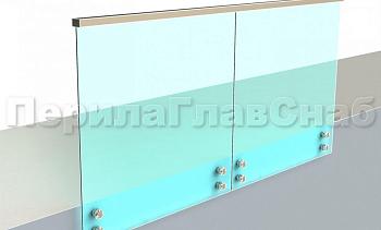 Ограждение с профильным поручнем с пазом на точечном креплении в Санкт-Петербурге. Готовые проекты ПерилаГлавСнаб