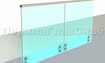 Ограждение с профильным поручнем с пазом на точечном креплении в Санкт-Петербурге. Готовые проекты ПерилаГлавСнаб Ограждение с профильным поручнем с пазом на точечном креплении в Санкт-Петербурге. Готовые проекты ПерилаГлавСнаб