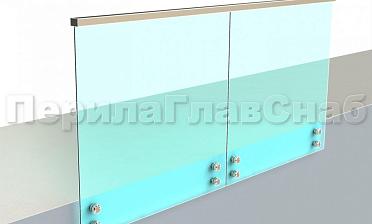 Ограждение с профильным поручнем с пазом на точечном креплении купить в Санкт-Петербурге