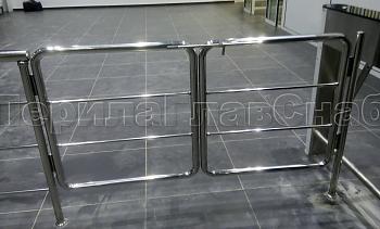 Нержавеющие двустворчатые калитки с горизонтальным заполнением в Санкт-Петербурге. Готовые проекты ПерилаГлавСнаб