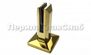 Стеклодержатель литой напольный, плоский 50х50х160 мм, полированный, под золото (AISI 304) Фk275-88 купить в Санкт-Петербурге