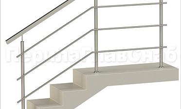 Три ригеля на сварке, квадратный поручень и круглые стойки купить в Санкт-Петербурге