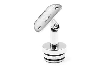 Наконечник палец с алюминиевой системой фиксации на стойке Ø38.1х1.5 мм, регулируемым ложементом под поручень Ø50.8 мм, полированный, литой, нержавеющий (AISI 304) k204 купить в Санкт-Петербурге