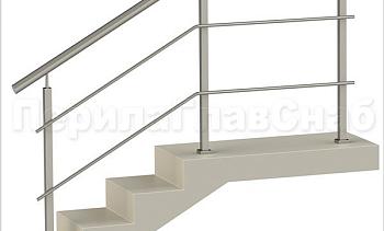 Два ригеля на сварке, круглый поручень и квадратные стойки в Санкт-Петербурге. Готовые проекты ПерилаГлавСнаб