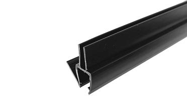 Уплотнитель для стекла 8 мм, блэк ультра - непрозрачный черный, пол-стекло 2200 мм t206-2 BL-U купить в Санкт-Петербурге