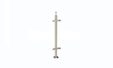 Стойка круглая  Ø38.1: 2 пластинчатых стеклодержателя, полированная, высота 950 мм (AISI 304) k729 купить в Санкт-Петербурге Стойка круглая  Ø38.1: 2 пластинчатых стеклодержателя, полированная, высота 950 мм (AISI 304) k729 купить в Санкт-Петербурге