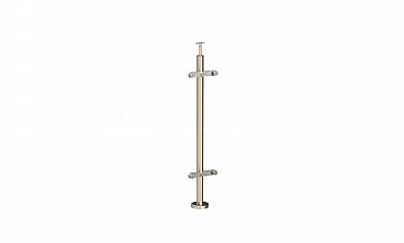 Стойка круглая  Ø38.1: 2 пластинчатых стеклодержателя, полированная, высота 950 мм (AISI 304) k729 купить в Санкт-Петербурге Стойка круглая  Ø38.1: 2 пластинчатых стеклодержателя, полированная, высота 950 мм (AISI 304) k729 купить в Санкт-Петербурге