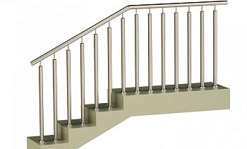 Ограждения с двумя стойками в каждую ступень без ригелей в Санкт-Петербурге. Готовые проекты ПерилаГлавСнаб