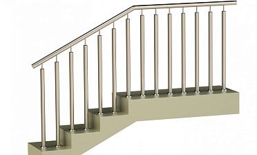 Ограждения с двумя стойками в каждую ступень без ригелей купить в Санкт-Петербурге