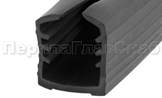 Уплотнитель в поручень с пазом 27х30 для стекла 12 мм, EPDM Фk306