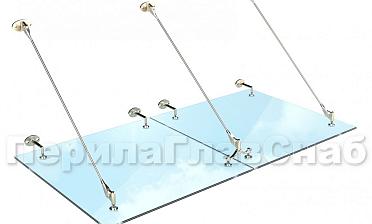 Комплект фурнитуры для козырька 1200х2400 (на вантах/тягах) k671-12-24 купить в Санкт-Петербурге